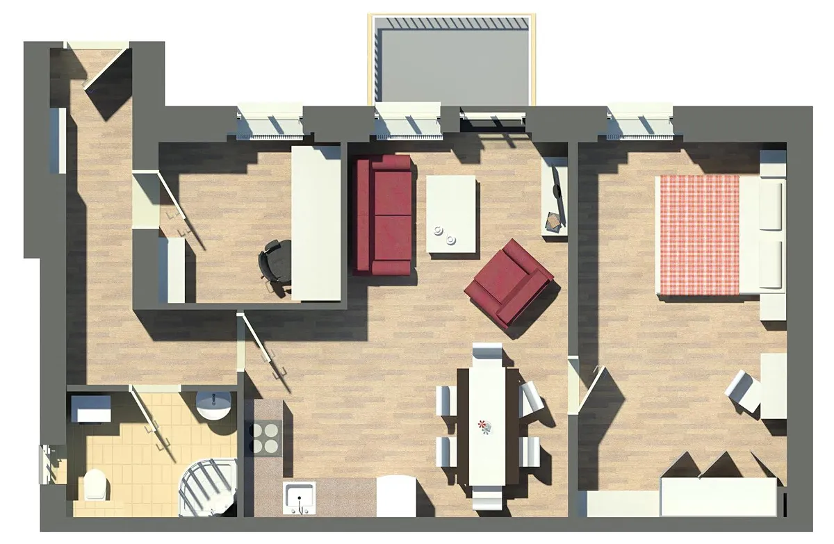 Pronájem bytu 3+kk 66 m² – pohled 4