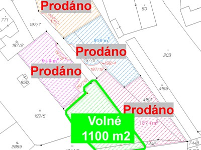 Prodej  stavebního pozemku 1 100 m²