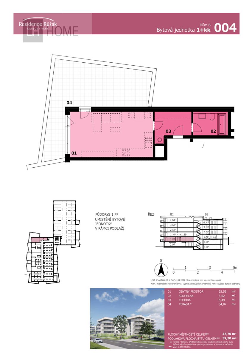 Prodej bytu 1+kk 39 m² – fotografie 3