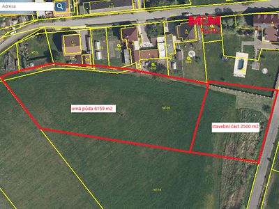 Prodej stavebního pozemku 2500 m²