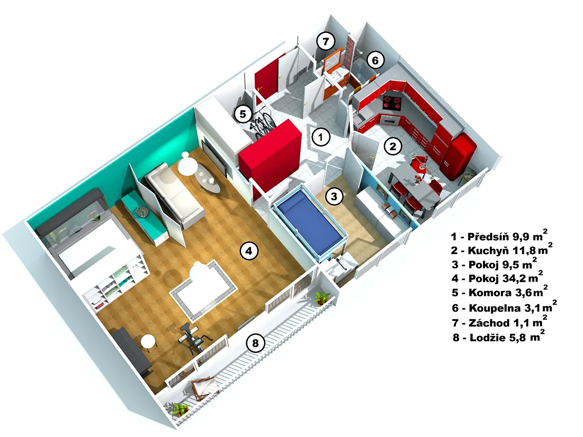 Prodej bytu 3+kk 73 m² – pohled 2