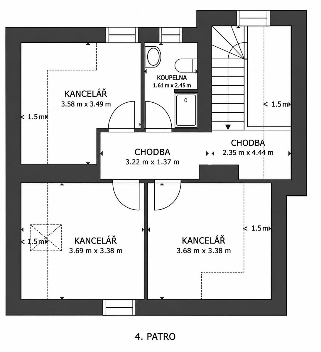 Pronájem kanceláře 48 m² – fotografie 3