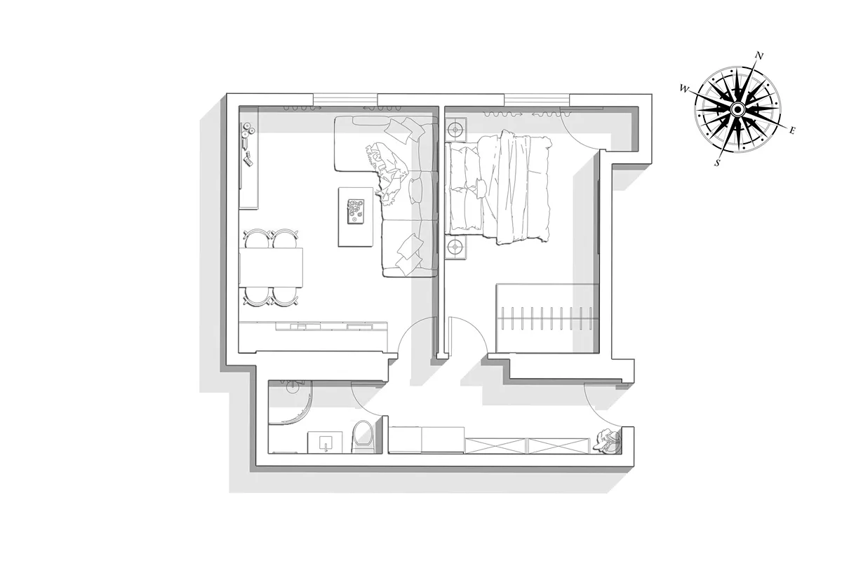 Prodej bytu 2+kk 52 m² – pohled 3
