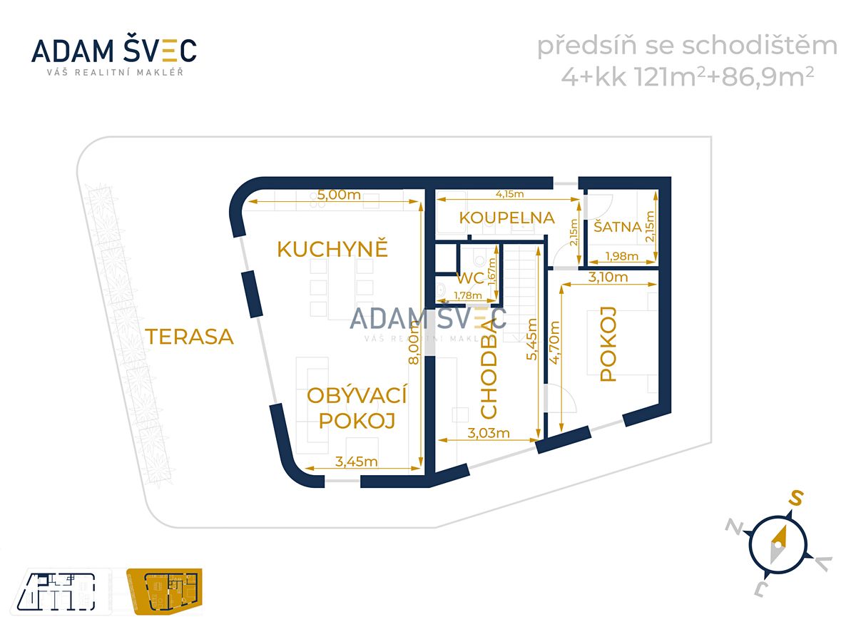 Pronájem bytu 4+kk 121 m² – fotografie 2