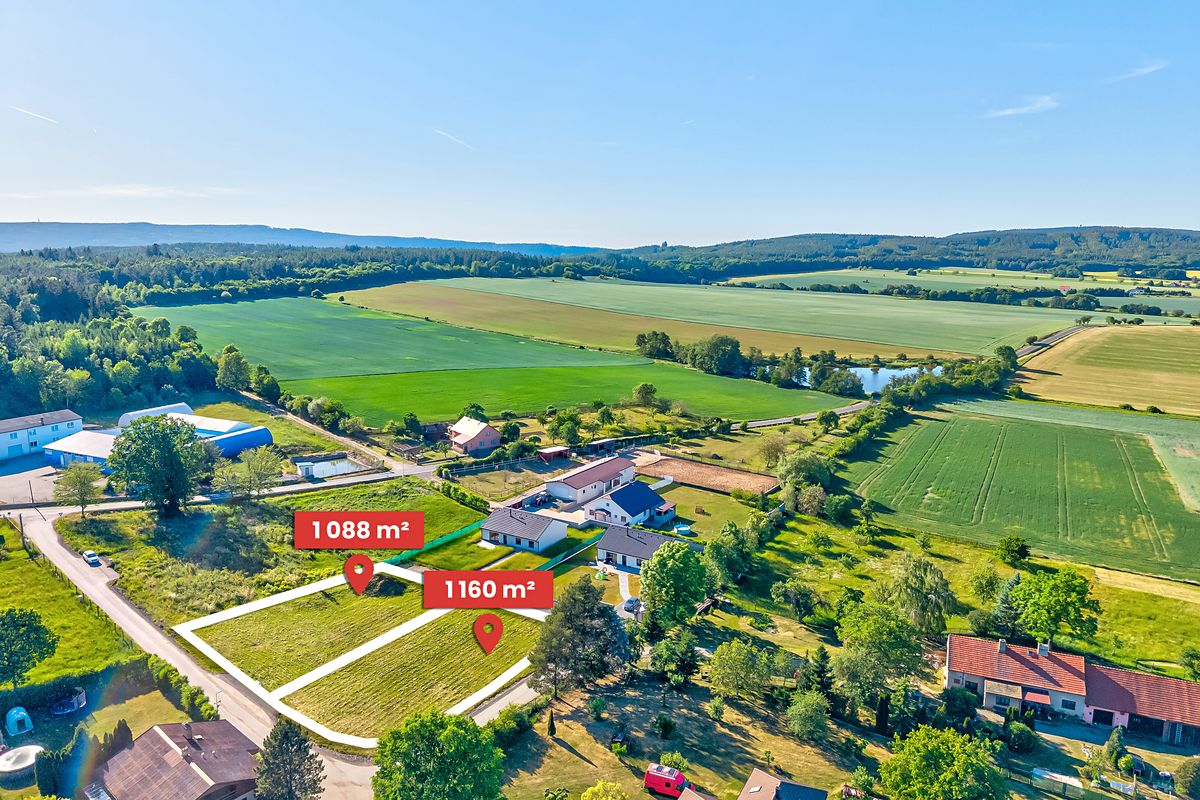 Prodej stavebního pozemku 1088 m²