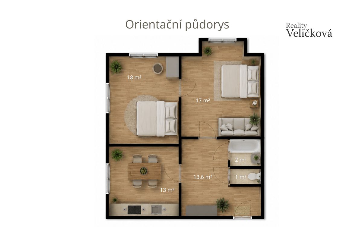 Prodej bytu 2+1 60 m² – fotografie 3