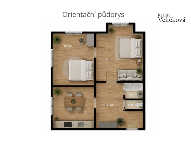Квартира 2+1 на продаж, 60 м² (3 з 23)