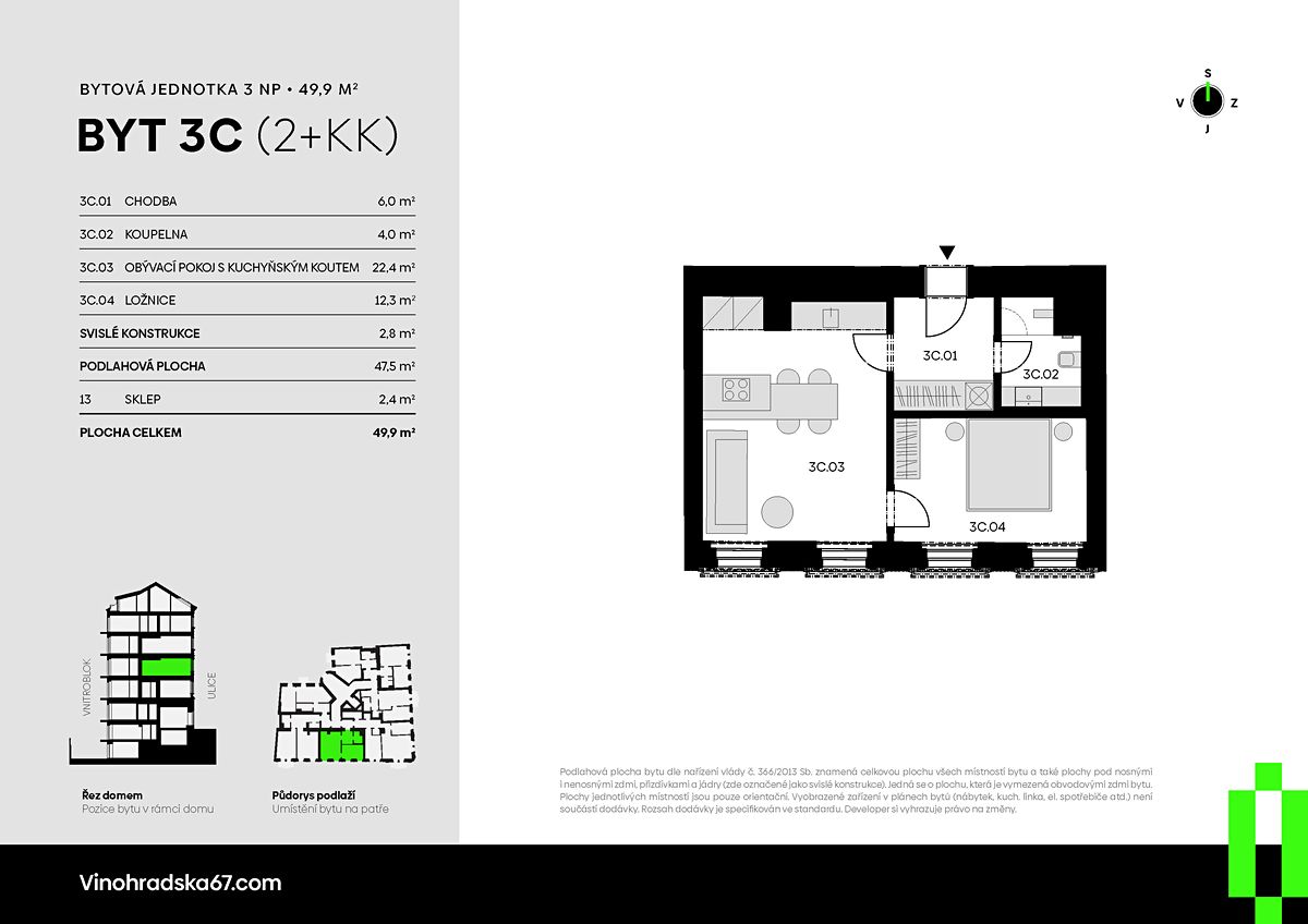 Prodej bytu 2+kk 50 m² – fotografie 2