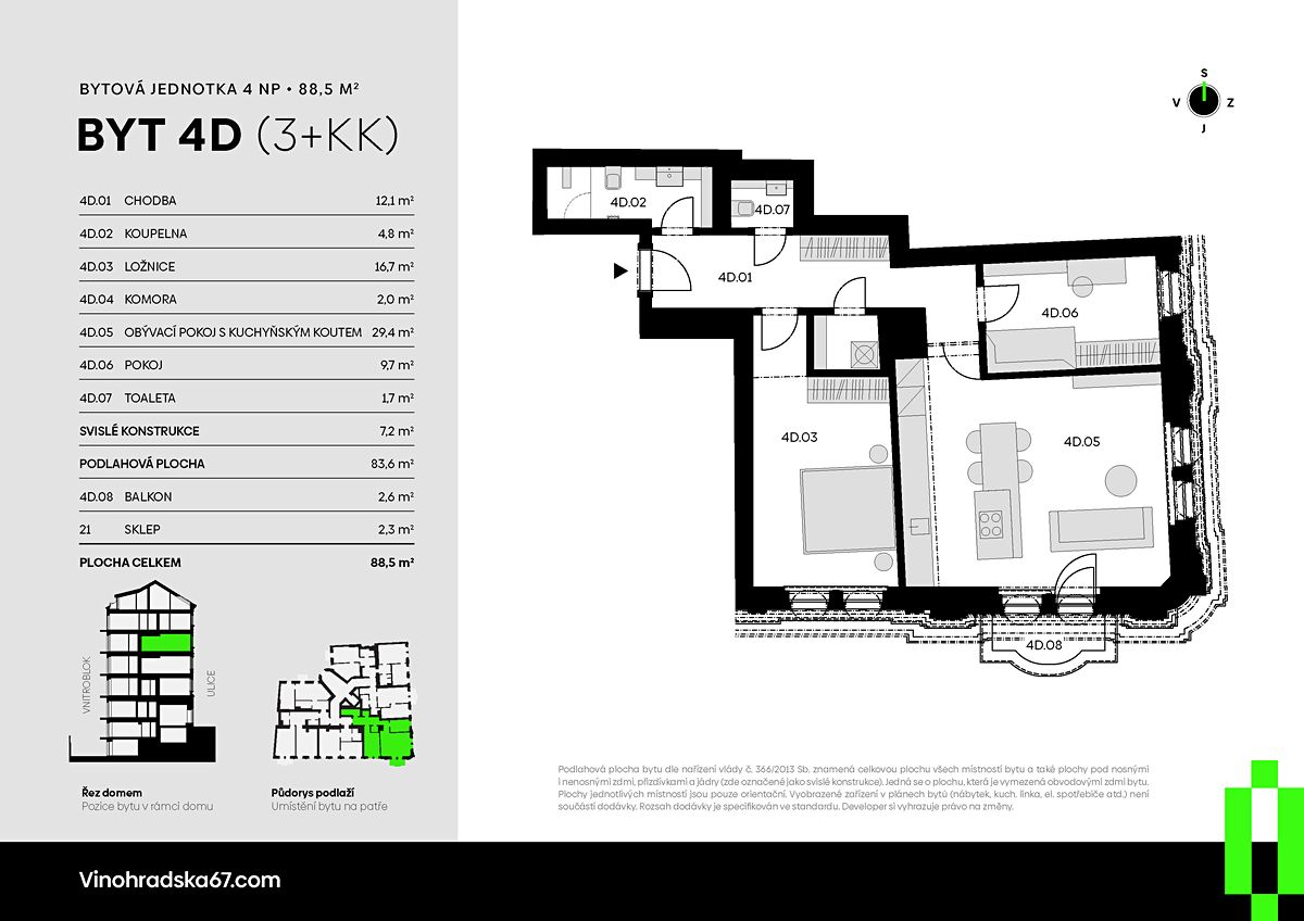 Prodej bytu 3+kk 89 m² – fotografie 2