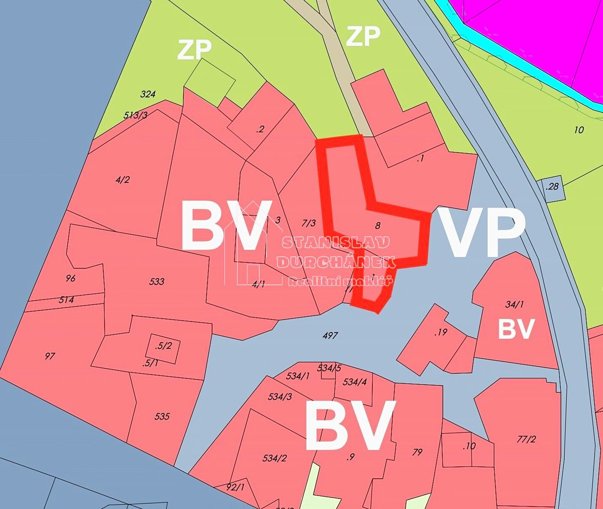 Prodej stavebního pozemku 594 m² – fotografie 3