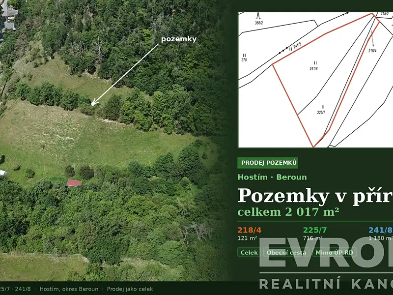 Prodej pozemku 2017 m², Beroun – náhled fotky 2