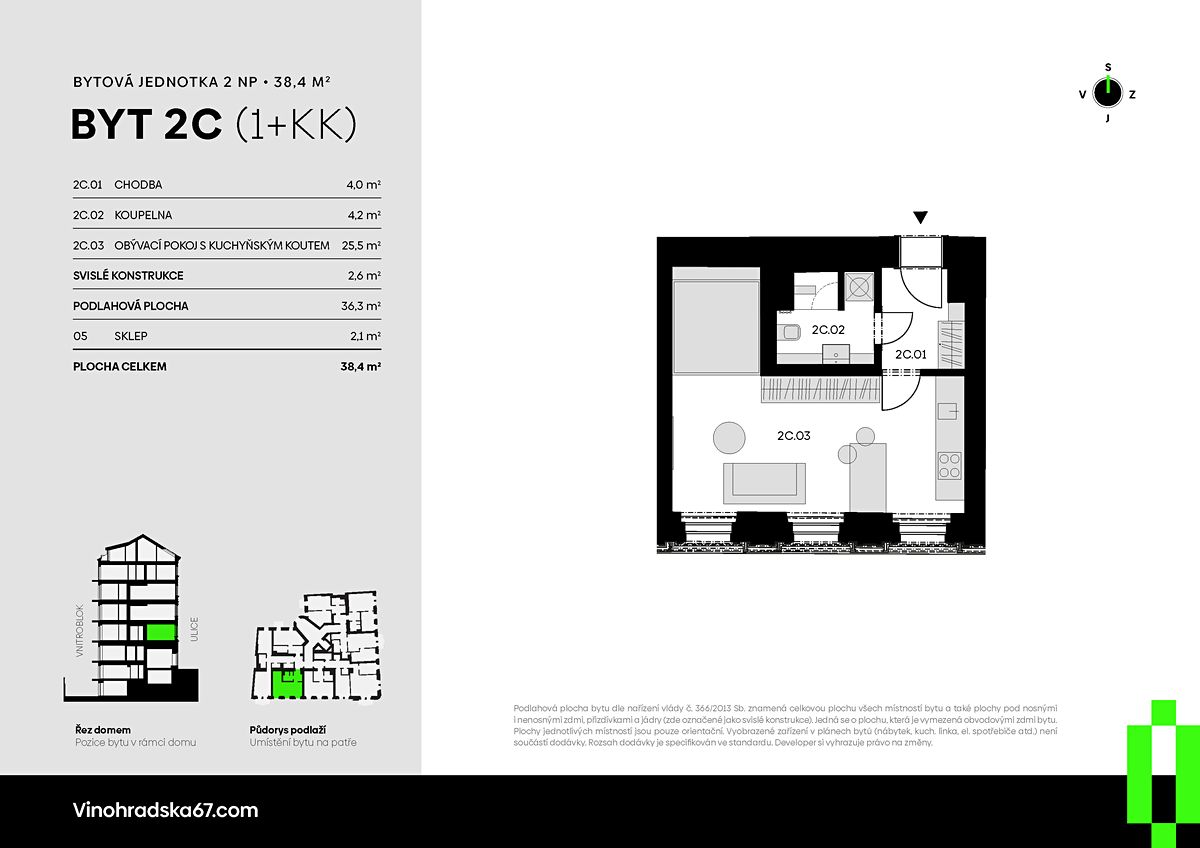 Prodej bytu 1+kk 38 m² – fotografie 2