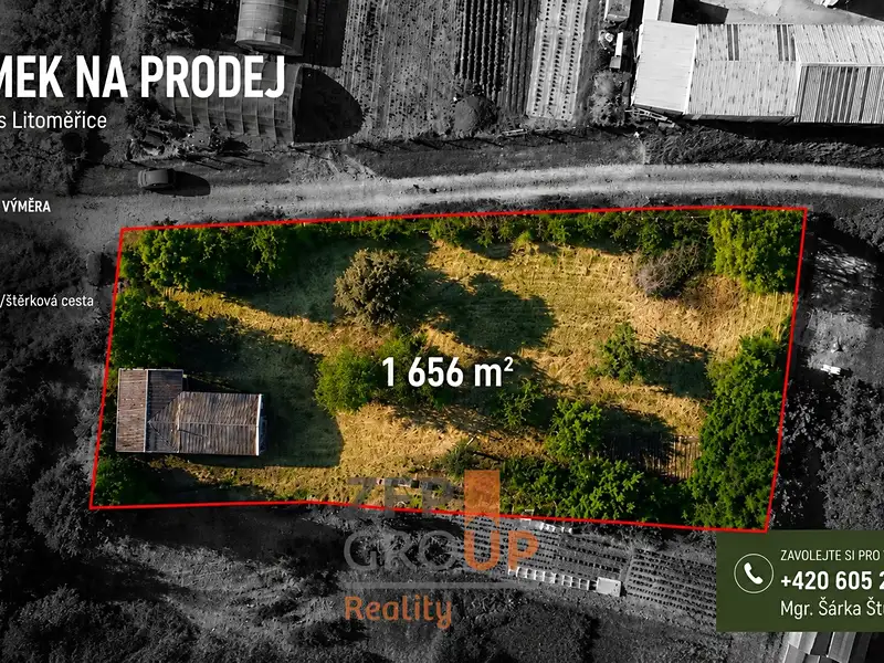 Prodej stavebního pozemku 1656 m², Hoštka – náhled fotky 1