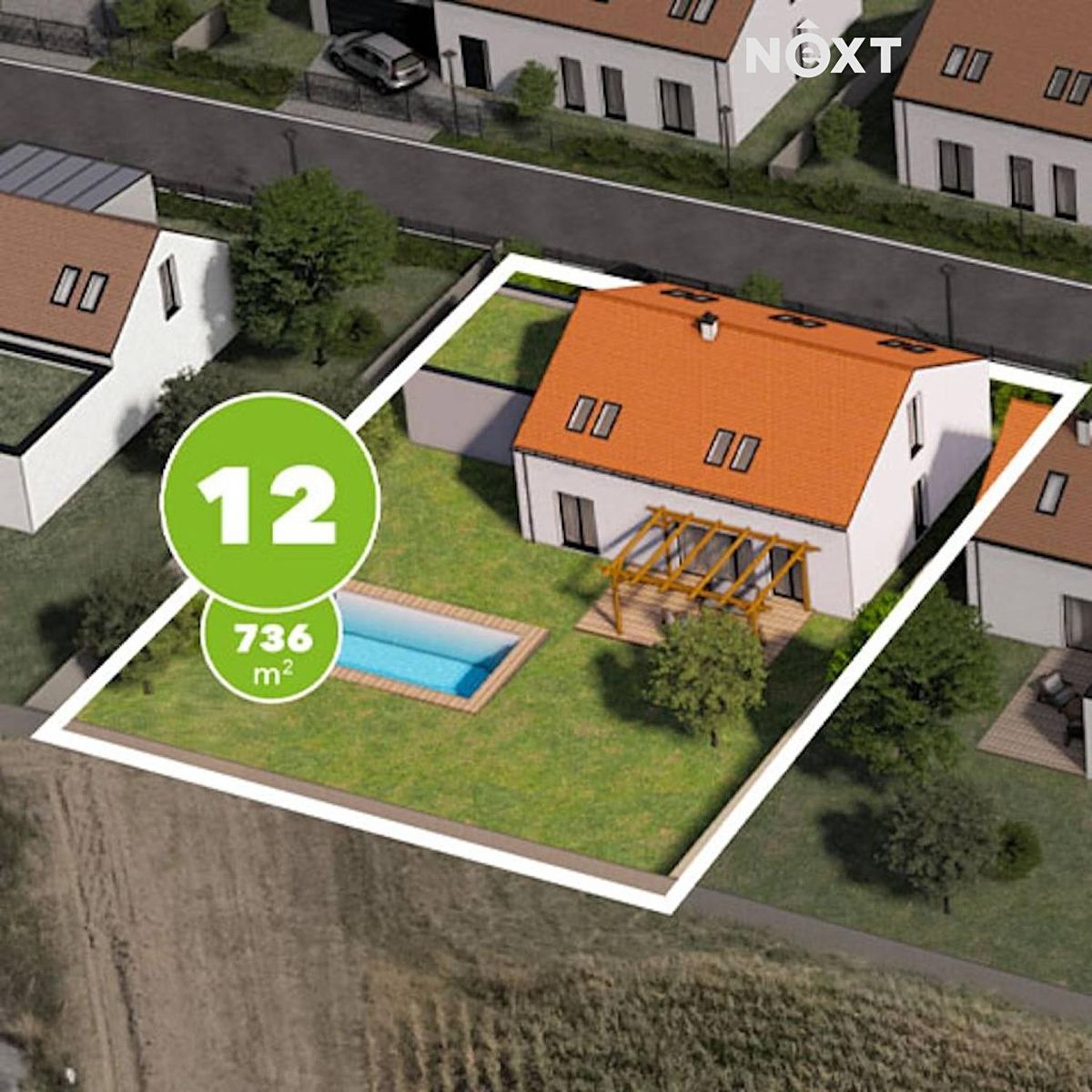 Prodej stavebního pozemku 736 m² – fotografie 3