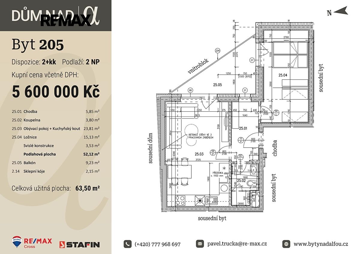 Prodej bytu 2+kk 52 m² – fotografie 2