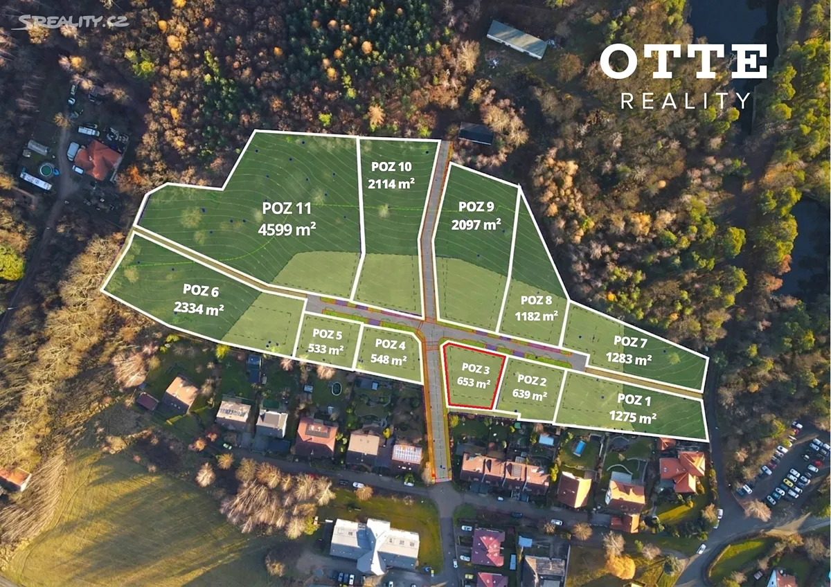 Prodej stavebního pozemku 653 m², Štěnovice