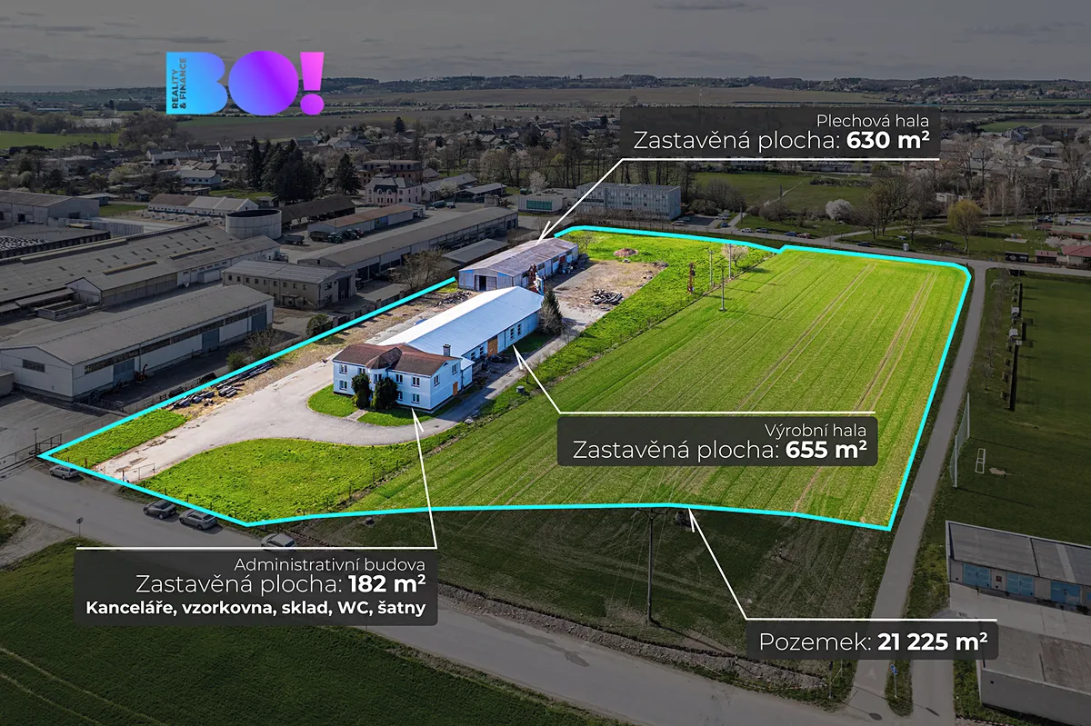 Prodej výrobní haly, prostoru 1445 m²