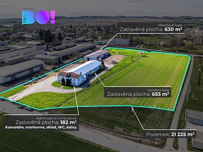 Prodej výrobní haly, prostoru 1445 m²