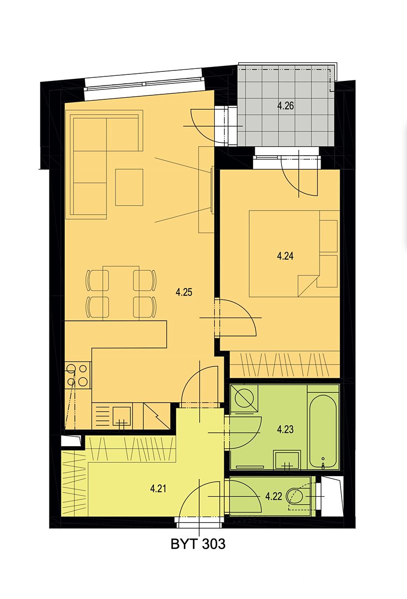 Pronájem bytu 2+kk 56 m² – fotografie 4