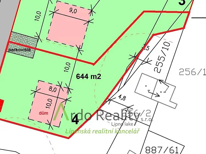 Prodej stavebního pozemku 644 m², Frymburk – náhled fotky 2