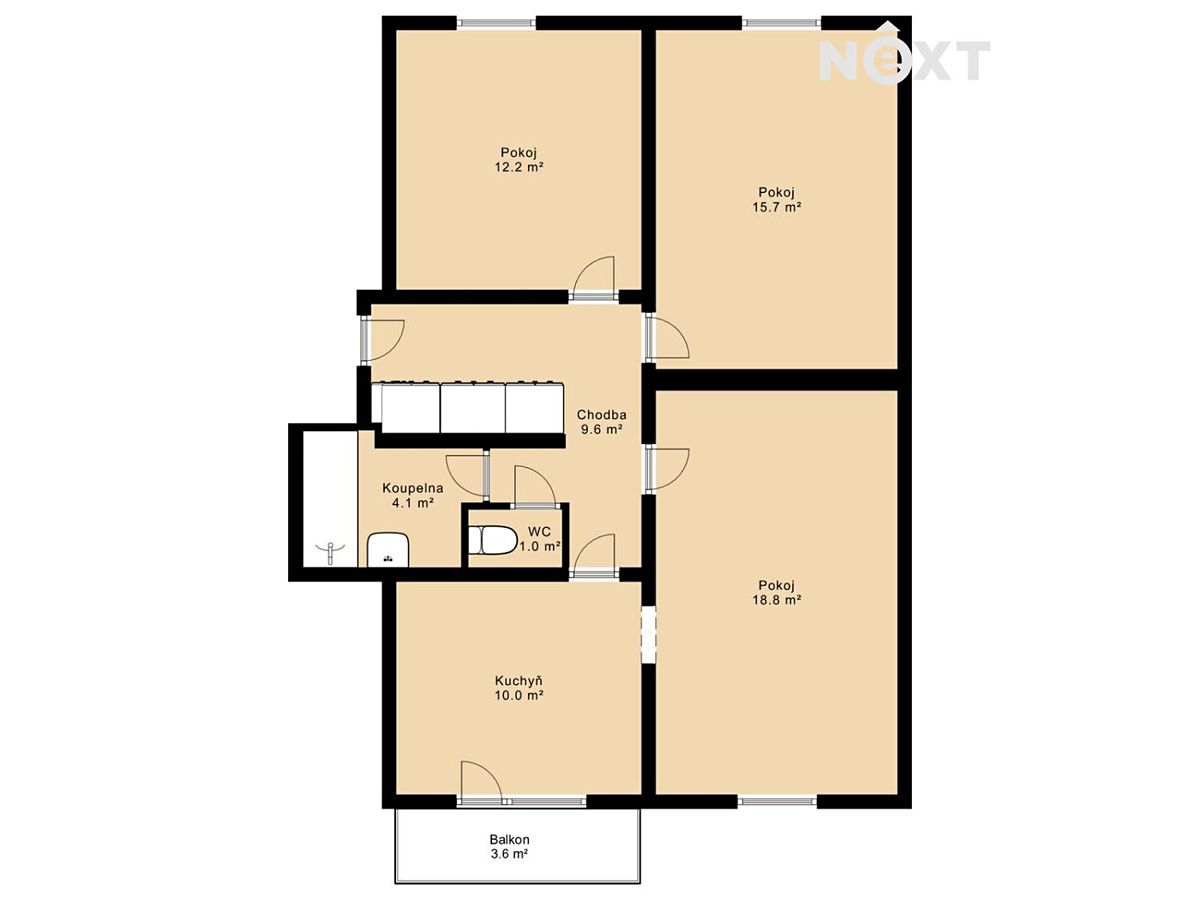 Prodej bytu 3+1 75 m² – fotografie 4