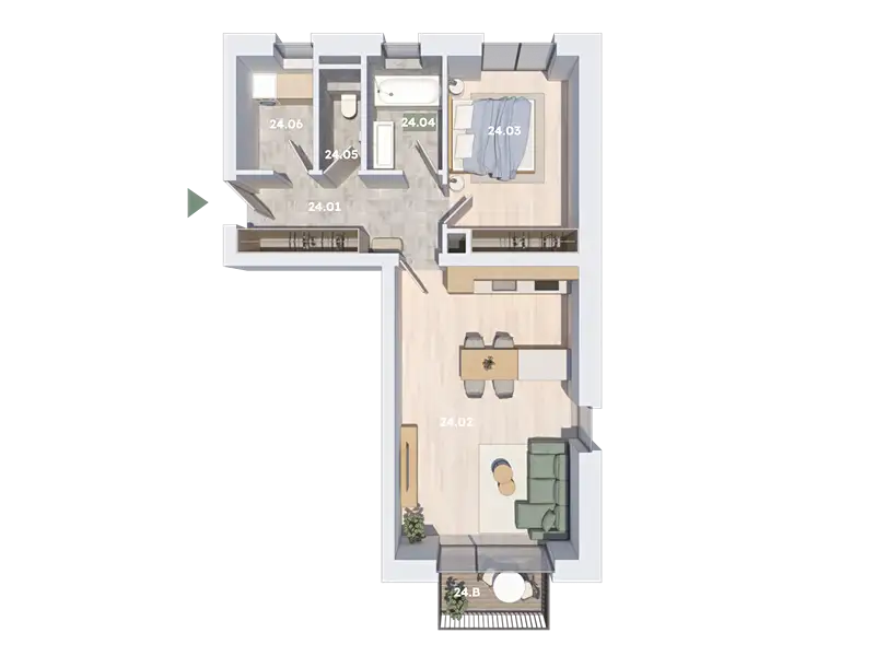 Prodej bytu 2+kk 62 m², Pečky – náhled fotky 3