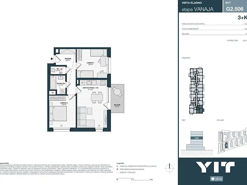 Prodej bytu 3+kk 61 m², Kladno – náhled fotky 2