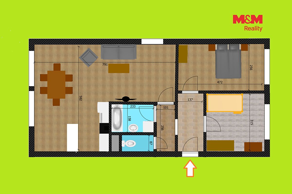 Pronájem bytu 3+kk 72 m² – fotografie 3