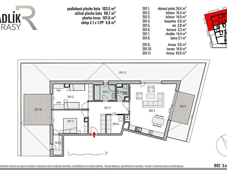 Prodej bytu 3+kk, 98 m² (9 z 11)