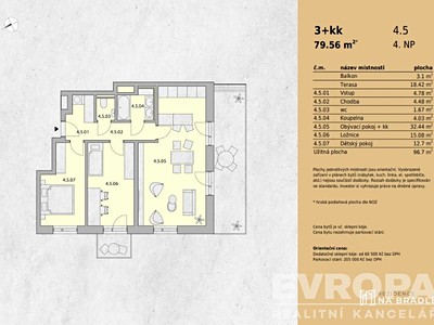 Квартира 3+kk на продаж, 96 м² (2 з 34)