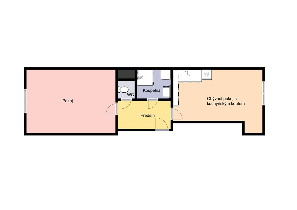 Pronájem bytu 2+kk 50 m² – fotografie 2