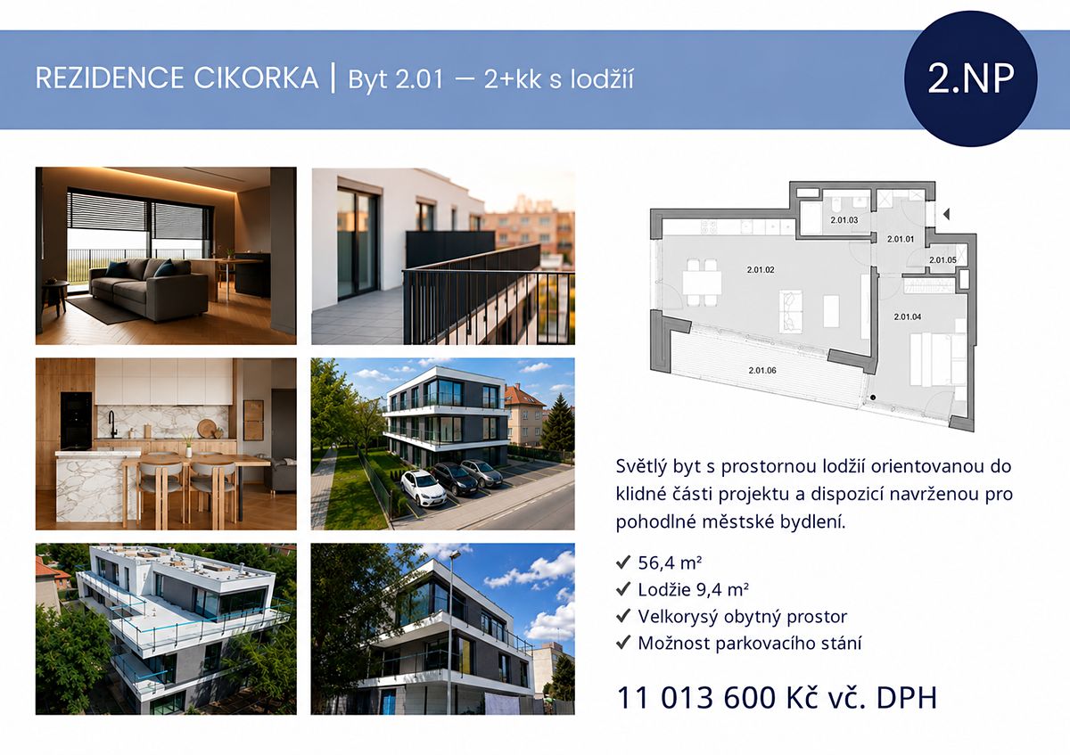 Prodej bytu 2+kk 56 m² – fotografie 2