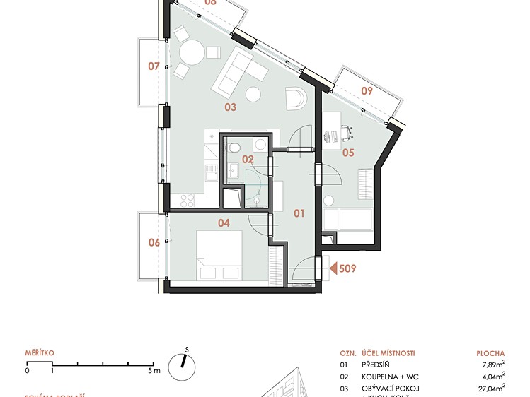 Wohnung 3+kk zum Kauf, 68 m² (2 von 9)