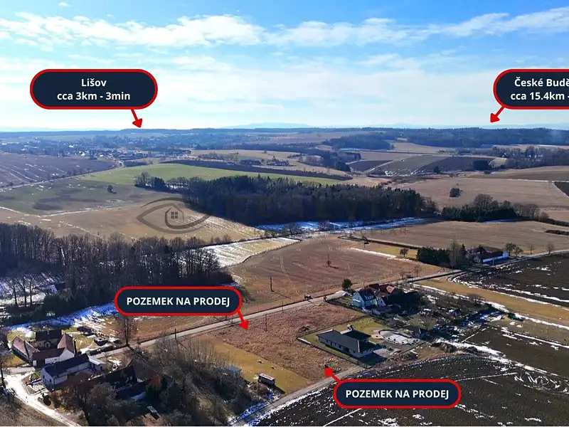 Prodej stavebního pozemku 1065 m², Lišov – náhled fotky 2