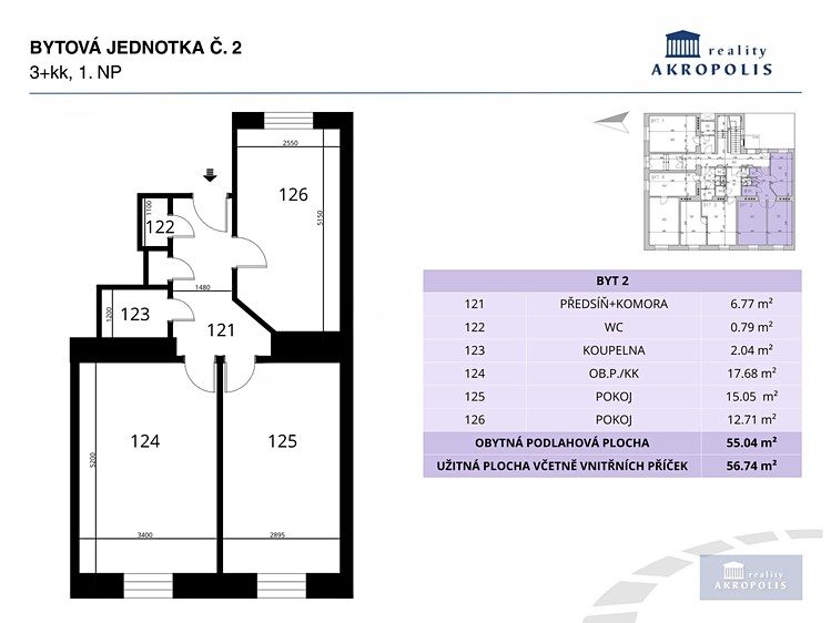 Wohnung 3+kk zum Kauf, 56 m² (11 von 23)