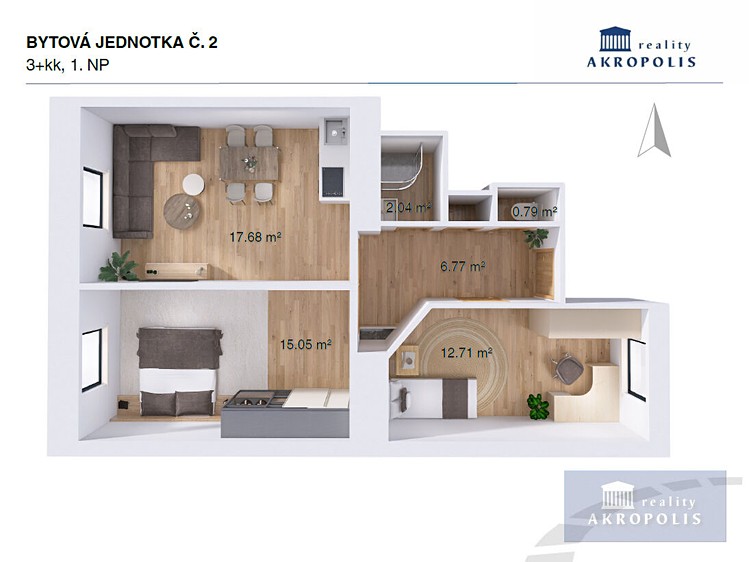 Wohnung 3+kk zum Kauf, 56 m² (10 von 23)