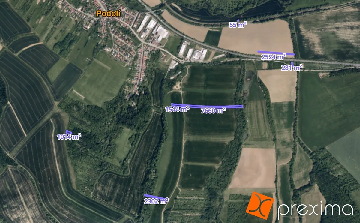 Prodej podílu 3/8 pole 1031 m²