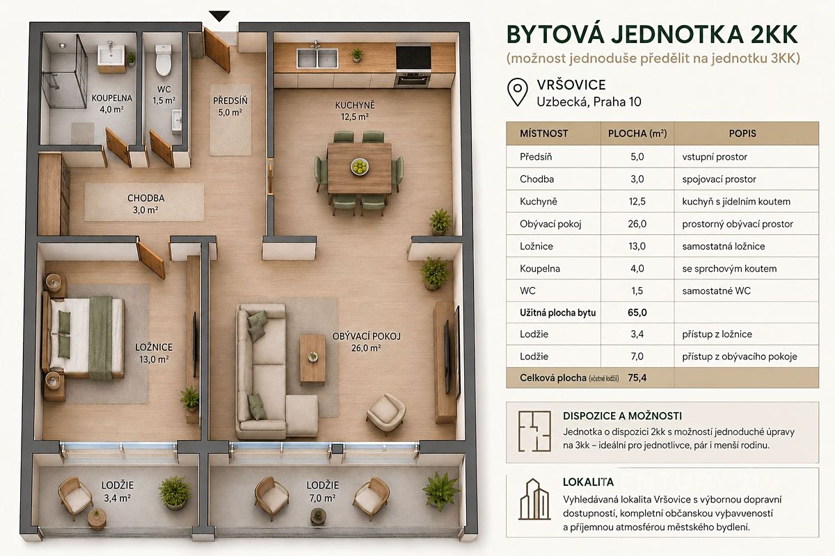 Prodej bytu 2+kk 65 m² – fotografie 4