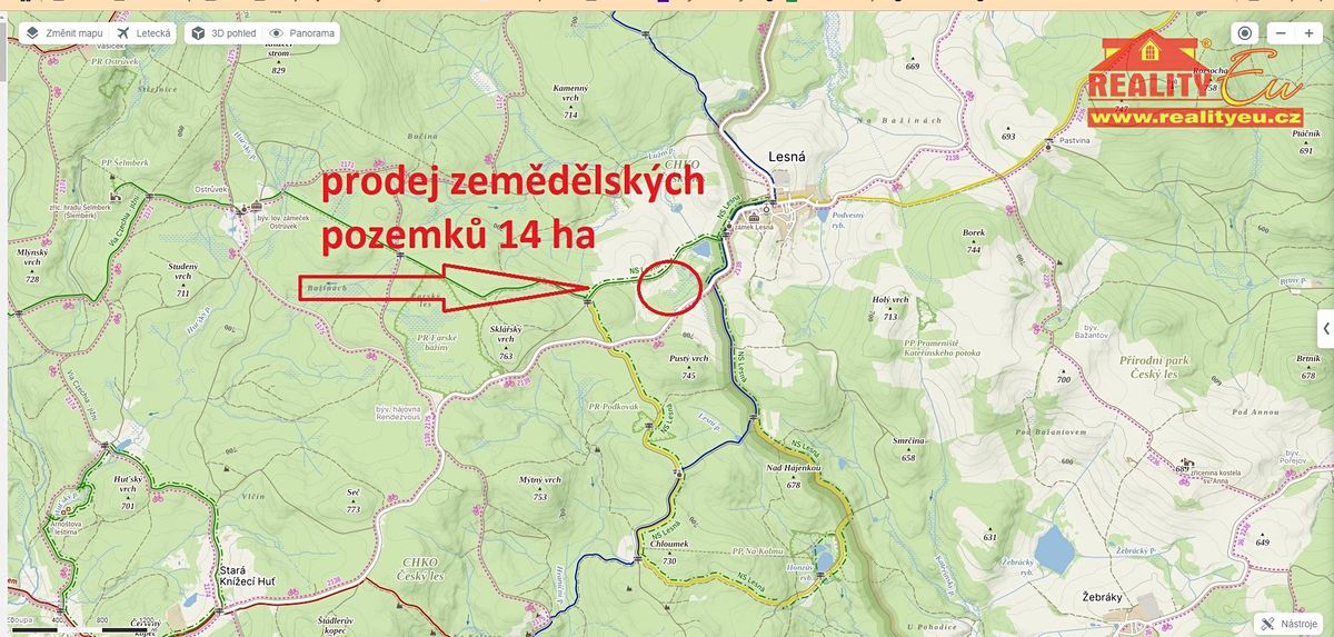 Prodej pole 140755 m²