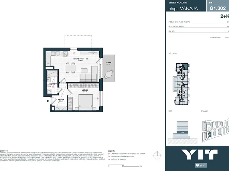 Prodej bytu 2+kk 50 m², Kladno – náhled fotky 2