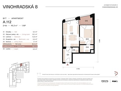 Wohnung 2+kk zum Kauf, 48 m² (2 von 10)