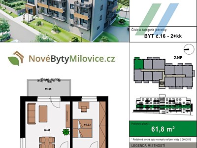 Prodej bytu 2+kk 57 m²