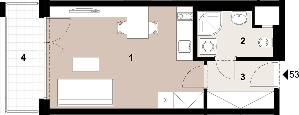 Prodej bytu 1+kk 30 m² – fotografie 2