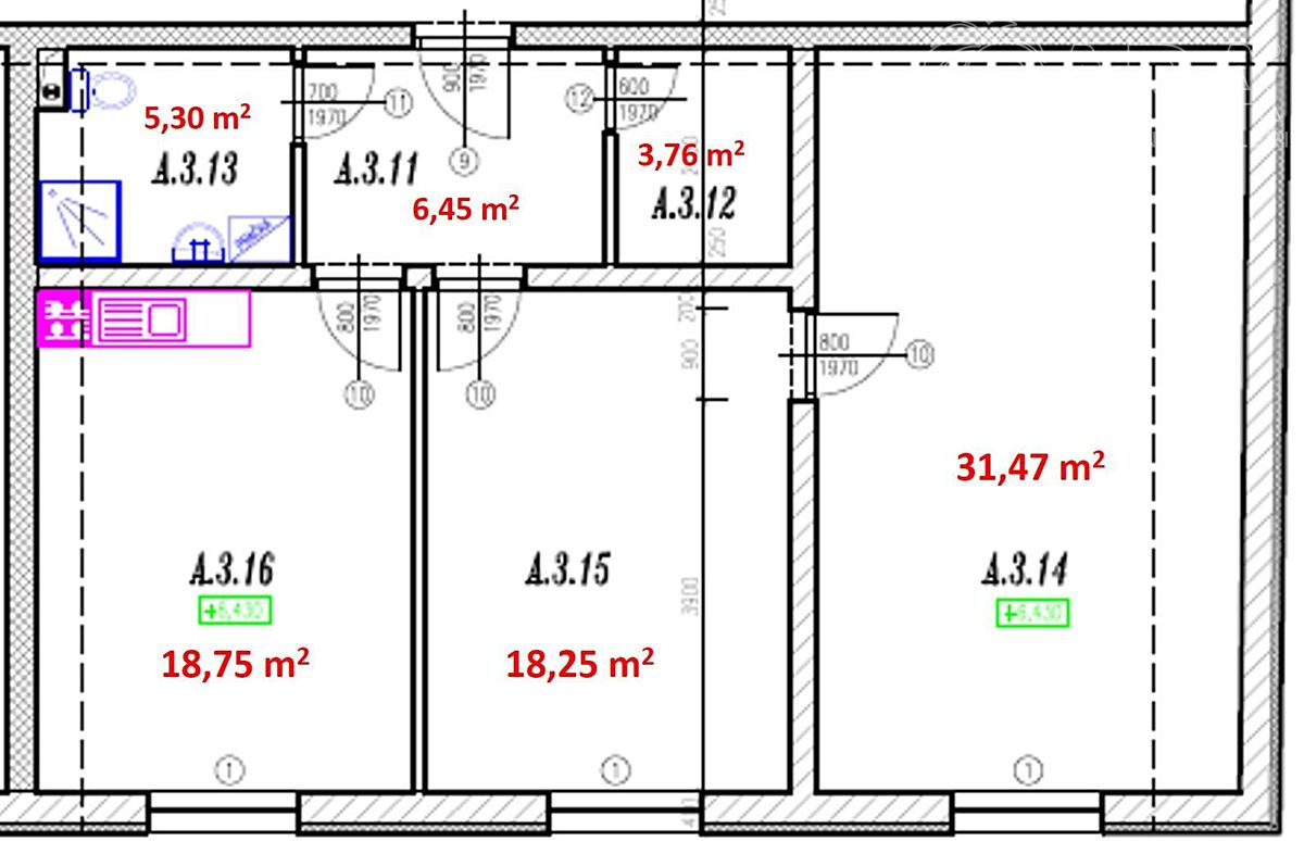 Pronájem bytu 3+kk 88 m² – fotografie 2