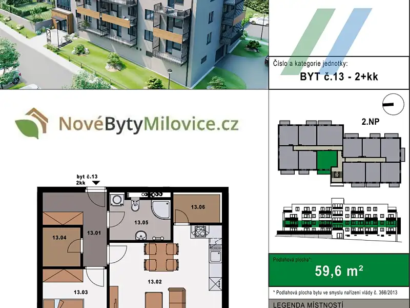 Prodej bytu 2+kk 55 m², Milovice – náhled fotky 2