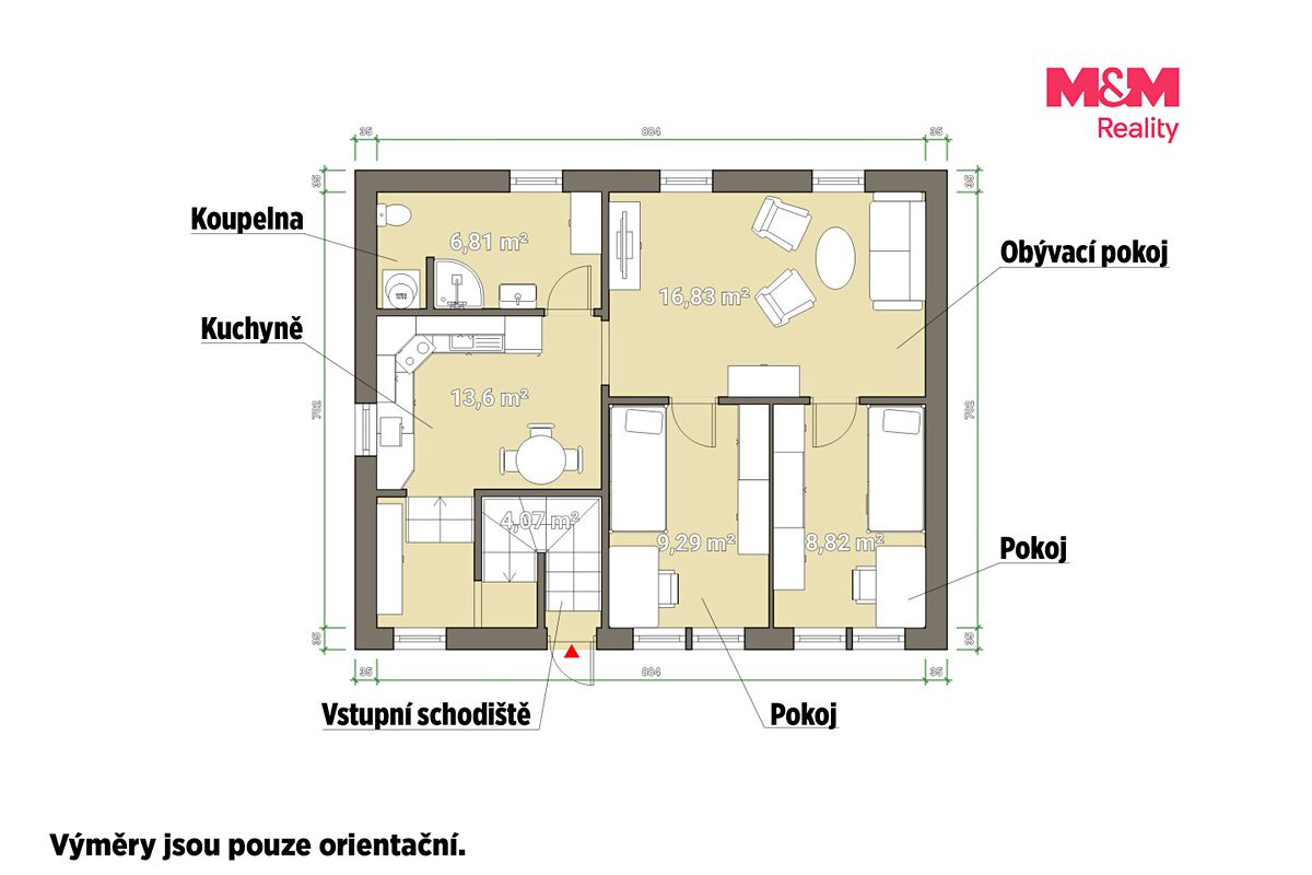 Pronájem bytu 3+kk 59 m² – fotografie 2