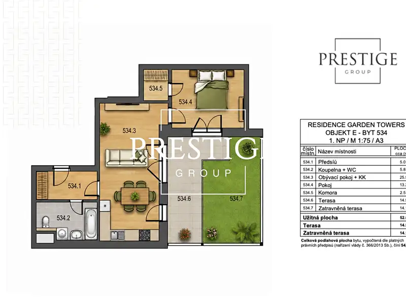Prodej bytu 2+kk 52 m², Praha – náhled fotky 3
