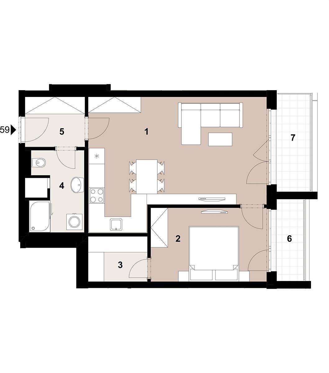 Prodej bytu 2+kk 56 m² – fotografie 2