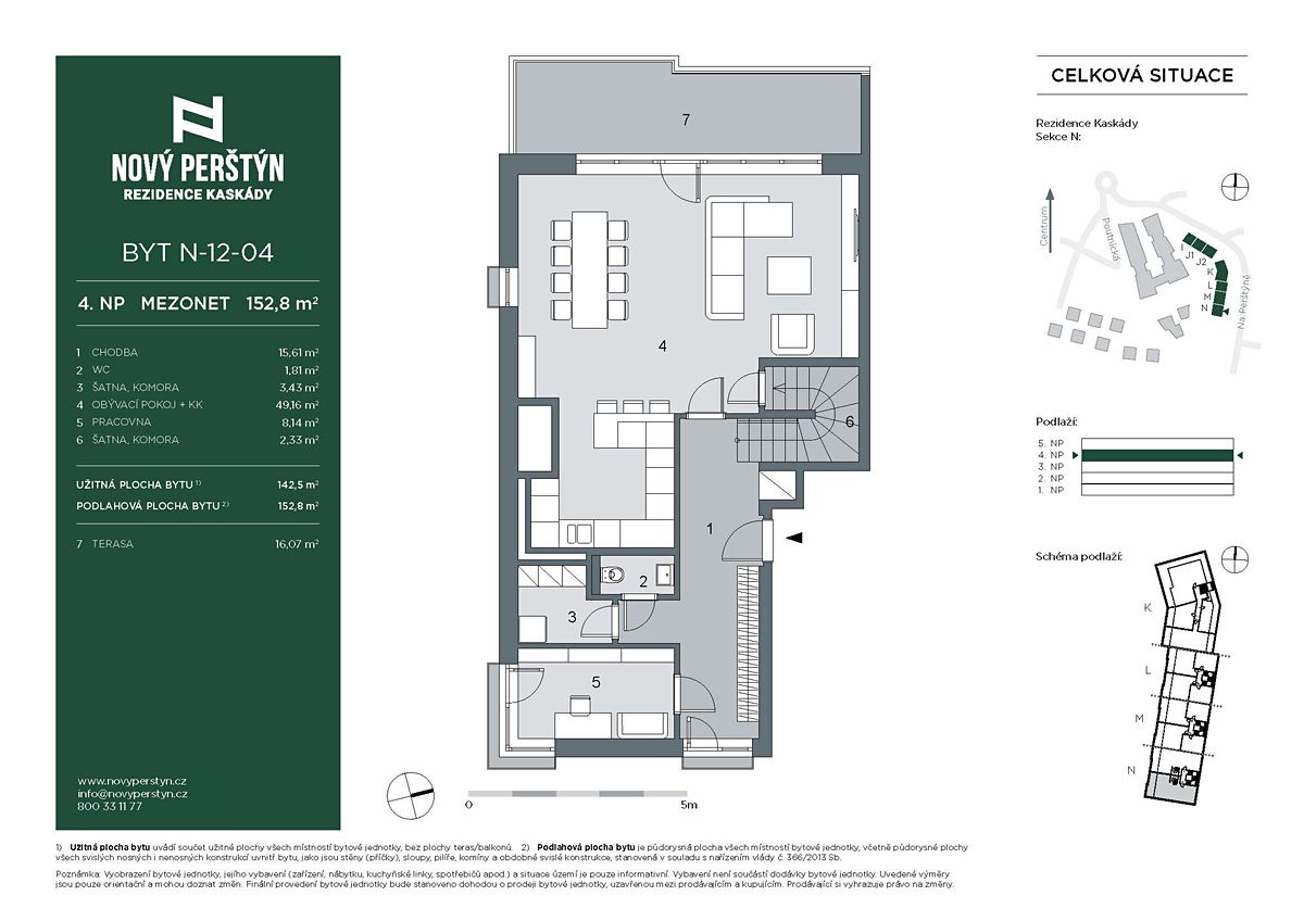 Pronájem bytu 5+kk 153 m²