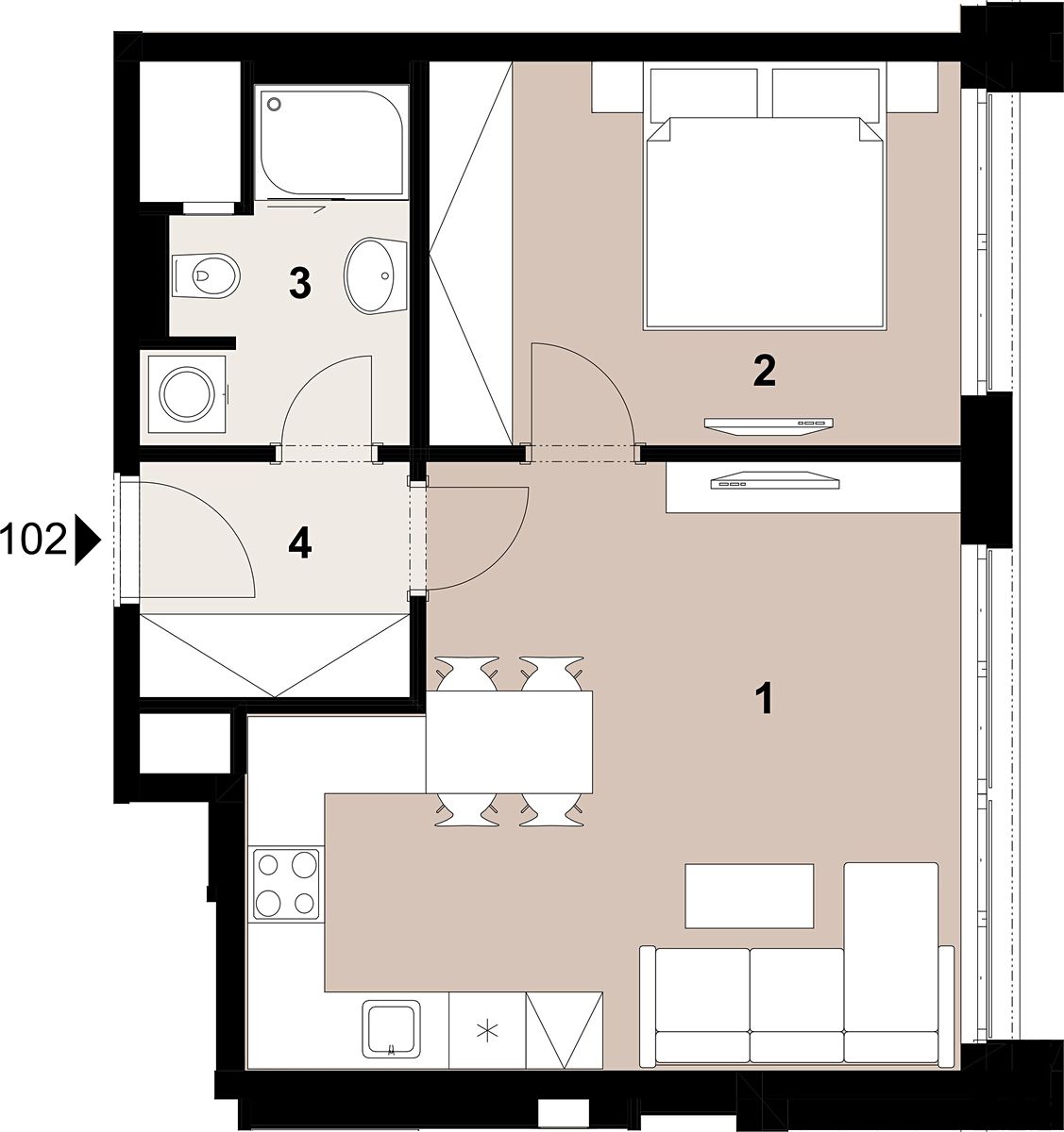 Prodej bytu 2+kk 44 m² – fotografie 2